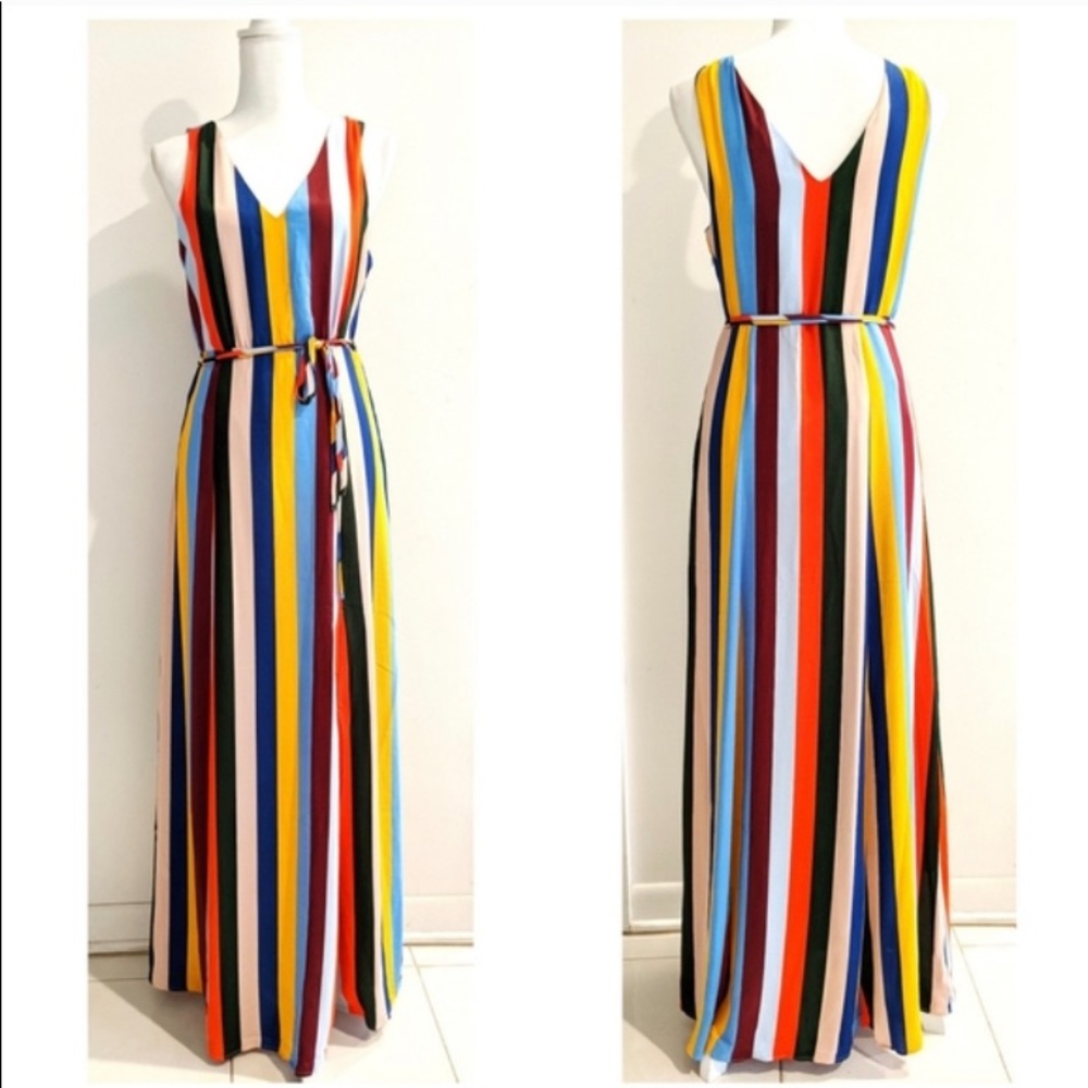Colorful Dress w/Slit